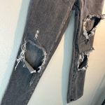 PacSun Gray Boyfriend Mom Jeans Distressed Ripped Knees High-Rise Denim Photo 2