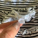 Large Striped Ribbed Lettuce Hem Off Shoulder Cropped Top Y2K Aesthetic Size M Photo 5