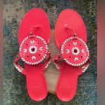 Jack Rogers  Georgica pink white woven jelly thong sandals, size 11M Photo 11