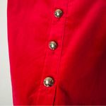 Talbots  Velveteen Button Front A-Line Skirt Red Velvet Stretch Knee Length NWT Photo 5