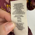 Free People  Red Floral Balloon Sleeve Mini Dress Womens 2 Peasant Satin Burgundy Photo 7