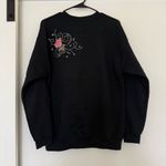 Ruffles by Angelica Vintage Crewneck Sweatshirt Pullover Sweater Rhinestone Rose Black Size M Photo 1
