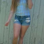 Rue 21 baby blue plaid printed tank top Photo 2