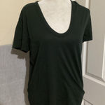 AG Adriano Goldschmied Shirt Womens Small Dark Green Scoop Neck Made in USA Photo 0