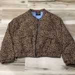 Kittenish  Leopard Puffer Zip Up Jacket Coat Women’s XL Photo 0