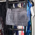 MICHAEL Michael Kors Burnished Charcoal Leather Utility Mini Skirt Gray Size 00 Photo 9