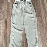 Thread + Supply Paper Bag Tie Waist Pants Sage Straight Leg Tan Khaki Beige S Photo 6