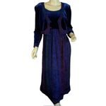 VINTAGE 1990'S PURPLE & BLUE CAROLE LITTLE RAYON & VELVET BOHO DRESS (6) Photo 4
