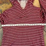 st. john's bay St. John’s Bay Medium Burgundy Red Striped Sparkly Hoodie Shirt Photo 6