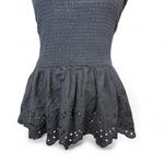 Japna Japan Smocked Black Eyelet Tank Top Cottage Core Classy Peplum Soft Girl Size  M Photo 2