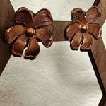 copper gems by Coppercraft Guild copper Flower Floral vintage clip on earrings Photo 1