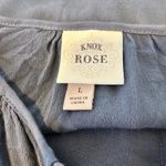 Knox Rose NWT Ice Cave Indigo Blue Lace Bell Sleeve Tassel Tunic Dress Size L Photo 5