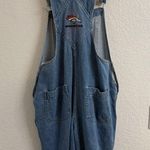 Vintage Denver Broncos Small Overall Shorts Denim Jean Game Day Clothing Size L Blue Size L Photo 1