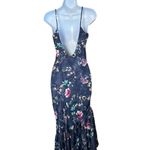 HOUSE OF HARLOW 1960 X REVOLVE Tania Slip Dress in Navy Floral Multi XS Luxury Blue Photo 6