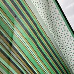 Vintage Striped Scarf‎ Green Tan White Dots Long 10" x 47" Retro Professional Photo 2