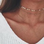 Gold Beaded Layered Choker Necklace Photo 0