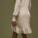 Anthropologie NWT  Flat White ruffled sweater mini dress. Photo 1