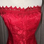 Frederick's of Hollywood  size 42 sweetheart red lace up corset red double laces Photo 3