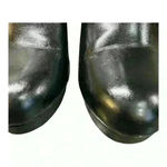 Christian Siriano black chunky block heel gold strap ankle boot size 10 Photo 6