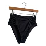 Shade & Shore  Women's small Knot Side High Waisted strappy black bikini bottoms​ Photo 2