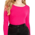 Eloquii NWOT Ribbed Long Sleeve Pink Top Open Back Stretchy Plus Size 18 / 20 Photo 0