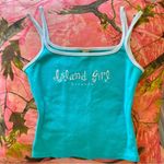 y2k vintage 2003 island girl bermuda summer turquoise blue cami tank top Size L Photo 0