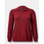 Torrid  Relaxed Fit Super Soft Plush Rib Quarter Zip Sweatshirt Size 2 Photo 8