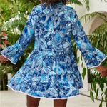 Kenny Flowers Mauna Kea Hawaiian Blue and White Mini Dress Medium NEW Photo 1