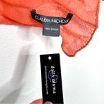 NWT Claudia Nichole Coral Orange Pink 100% Wool Ruched Ruffle Scarf Lightweight Photo 5
