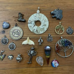 Pendants Mixed Lot Of 20 Costume Jewelry Crafts Chakras Animals Quartz Silver Photo 0