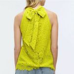 J.Crew  Chartreuse Lace Halter Tie Neck Blouse Size S Photo 9