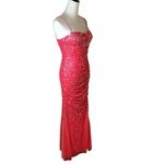 Cache  Pink Sequin Gown 0 | Ruched Formal Evening Dress Prom Pageant Glam Sparkle Photo 1