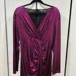 Metallic magenta ruffle dress Size XL Photo 1