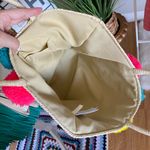 EXPRESS straw woven Pom Pom mini tote bag Photo 3