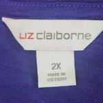 Liz Claiborne  Purple T-Shirt with Crochet Lace Detail NWT Size 2X Plus Size Tee Photo 5