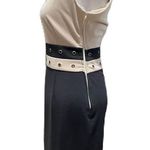 Calvin Klein Tan & Black Sleeveless Zip Side Above the Knee Dress Size 2 Photo 2