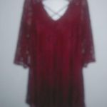 Always Indigo 3X Boho Lace Wine Long Sleeved Tunic Dress/Top Plus Red Photo 1