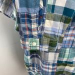 LL Bean Anorak Madras Patchwork Plaid Pullover Hoodie Jacket Women’s XL 90s Blue Photo 5