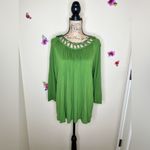 MICHAEL Michael Kors Crochet Neckline Blouse Green Size XL Photo 1