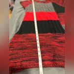 Style & Co Style Co. Women’s Sz: L Red Black Gray ColorBlock Short Sleeve Sweater Dress. Photo 3