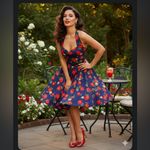 Ensnovo Vintage 50s Strawberry Print
Halter Midi Dress Photo 1