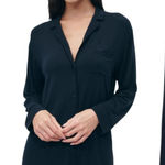 Naadam Black Long Sleeve Button Gown Size Small Photo 1