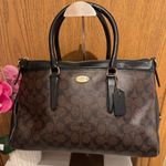 Coach AUTHENTIC MORGAN SIGNATURE PVC SATCHEL BAG PURSE F34617 BROWN/BLACK Photo 0