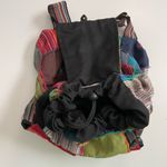 Patchwork Backpack Sack Boho Artsy Ethnic Festival International Nepal Pockets Black Photo 10