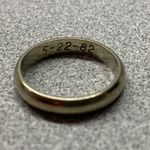 Vintage Men 10k White Gold Wedding Band Ring 4mm Engraved Dated Size 8.5 Silver Photo 1