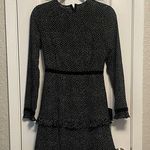 NWT Lulu’s Black and White Polka Dot Long Sleeve Ruffle Dress, Size Small Photo 0