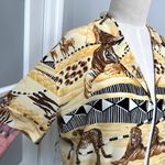 ESCADA VTG Vintage Margaretha Ley Silk Safari Animal Button Blouse 6 Photo 4