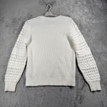 INC  International Concepts Sweater White  Knit Womens Large Textured Sleeve Photo 2