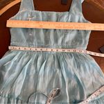 Lulus  Thriving Darling Shiny Teal Blue Mermaidcore Sleeveless Tiered Mini‎ dress Photo 6