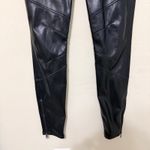 Alice + Olivia  Cammy Vegan Leather Moto Pants Ultra Low Rise Black Size 2 Grunge Photo 7